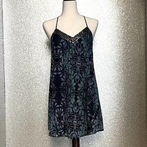 ASTR, Beaded Chiffon Dress with Straps, Size Small